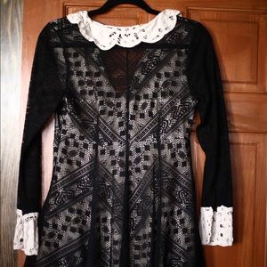 collared lace free people mini dress